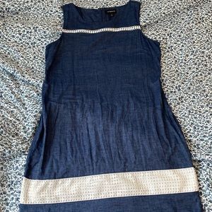 Liz Claiborne Navy with white trim accents Sleeveless Dress sz 16/18